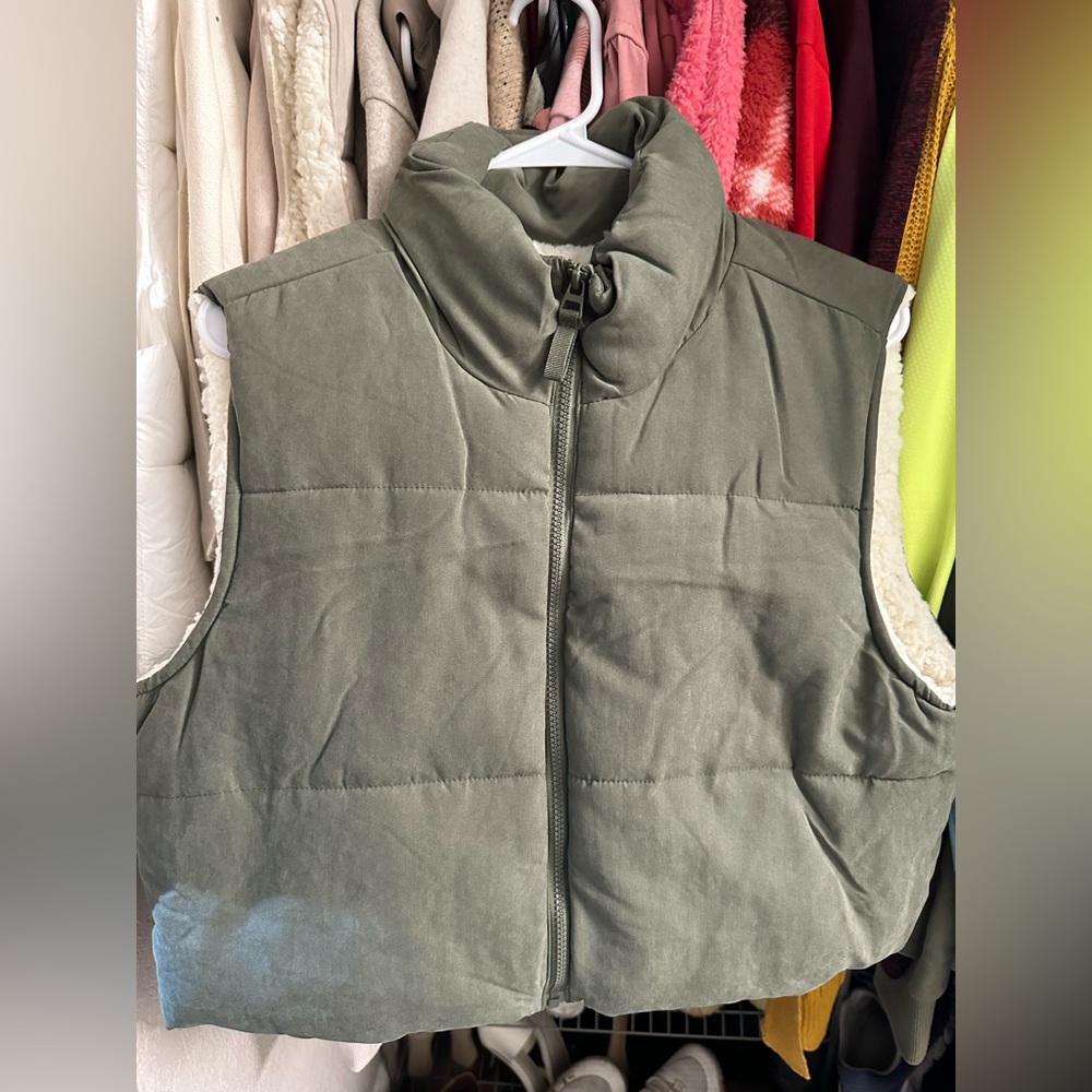 Olive Green Puffer Vest